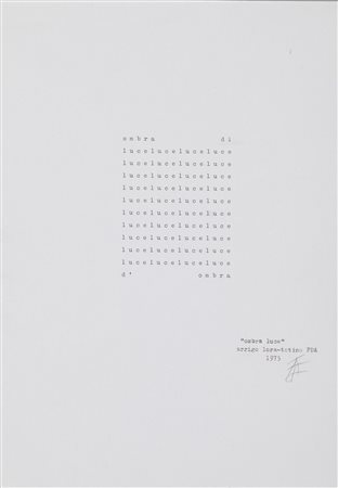 LORA - TOTINO ARRIGO (1928 - 2016) - OMBRA LUCE, 1975.