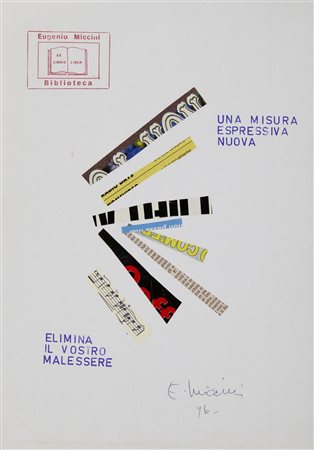 MICCINI EUGENIO (1925 - 2007) - UNA MISURA ESPRESSIVA NUOVA,  1996.