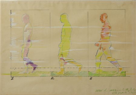BIGNARDI UMBERTO (1935 - 2022) - UOMO CHE CAMMINA ..., 1965.