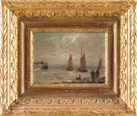 Pittore del XIX secolo. Velieri.