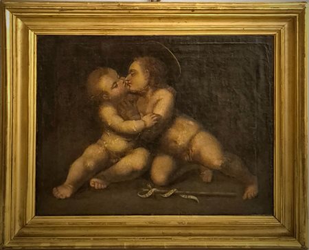 Maestro del XVII secolo. L'abbraccio dei Santi Infanti.