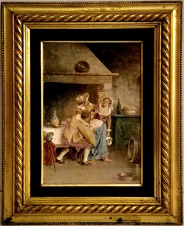 Maestro della seconda metà del XVIII secolo. Scena di taverna.