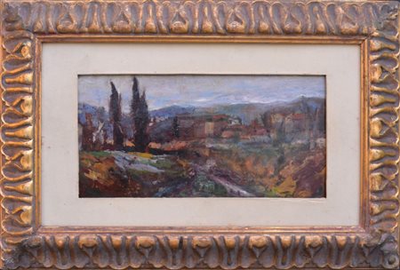 Giulio Fortunato Faini (Firenze 1869 – 1953). Paesaggio toscano.
