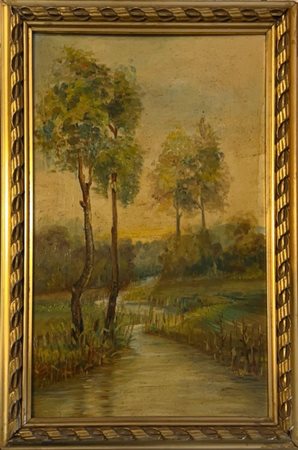 Anonimo del XX secolo, paesaggio boschivo