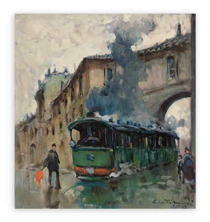 CIRANO CASTELFRANCHI (1912-1973) - El gamba de lègn all'uscita di Corso Vercelli. Milano che scompare