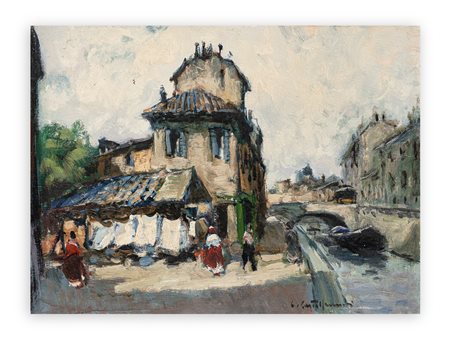 CIRANO CASTELFRANCHI (1912-1973) - Sul Naviglio Grande. Le lavanderie 