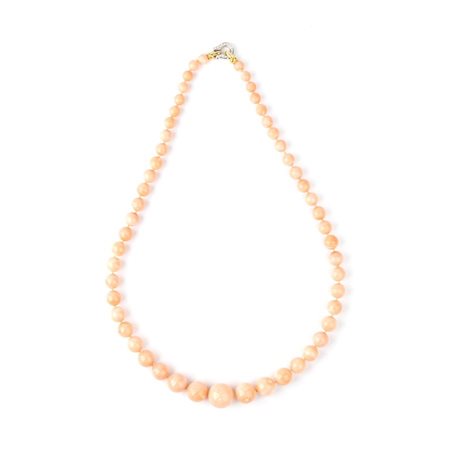  
Collana in corallo pelle d'angelo, oro e diamanti 
 