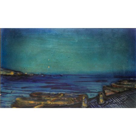 Sebastiano Milluzzo (Catania 1915-Catania 2011)  - Scogli con marina