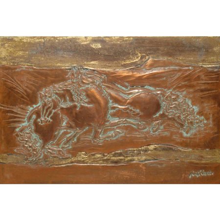 Sebastiano Milluzzo (Catania 1915-Catania 2011)  - Coppia di cavalli