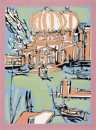 BRINDISI REMO Roma 1918 - Lido di Spina 1996 Venezia litografia retouchè...