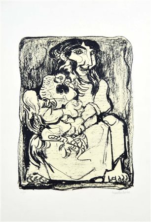 CANTATORE DOMENICO Ruvo di Puglia (Ba) 1906 - Parigi 1998 Figura litografia...