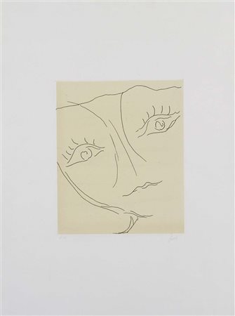 GUIDI VIRGILIO Roma 1892 - Venezia 1984 Grande testa 1972 acquaforte es....