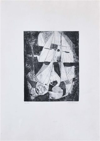 PAULUCCI ENRICO Genova 1901 - Torino 1999 senza titolo acquaforte es. 18/50...