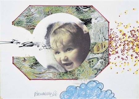 BARATELLA PAOLO Bologna 1935 senza titolo 1966 tecnica mista e collage su...