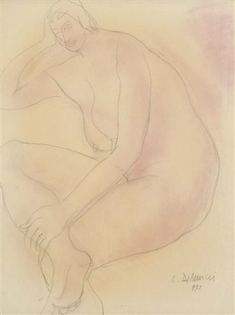 DE AMICIS CRISTOFORO Alessandria 1902 - Milano 1987 Nudo 1971 tecnica mista...