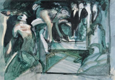 HUMPHRIES GEOFFREY Amersham (Inghilterra) 1945 Andromeda (anni '70) tempera...