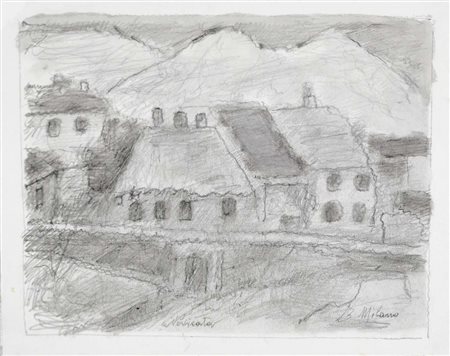 MILANO BRUNO Milano 1907 - Belluno 2001 Nevicata disegno a matita su carta...