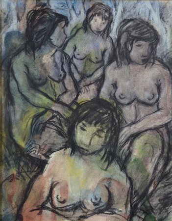 MILANO BRUNO Milano 1907 - Belluno 2001 Figure 1978 pastelli su carta...