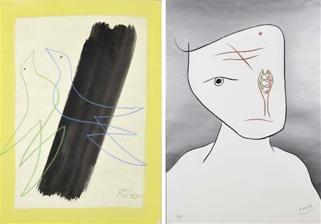 PIRRO MARCELLO Apricena 1940 - Milano 2008 Colombe - Figure (anni '70) lotto...