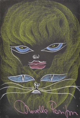 PARIGINI NOVELLA Chiusi (Si) 1921- Roma 1993 Gatto tecnica mista su tela...