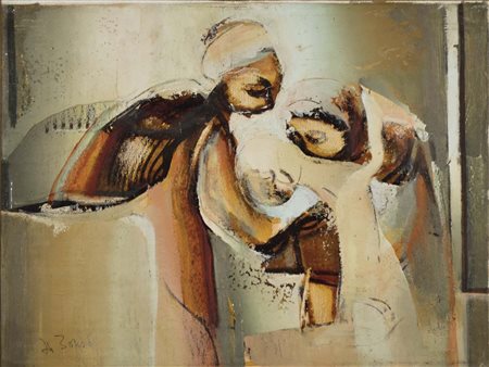 BONSO TULLIO Martellago 1924 - 2011 Figure olio su tela 30x40 firma in basso...