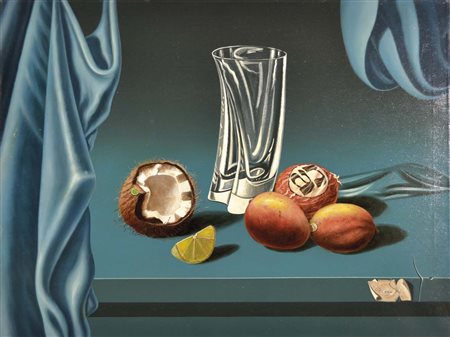 CESARINI PIERLUIGI Roma 1933 - 2006 Vita silente metropolista olio su tela...