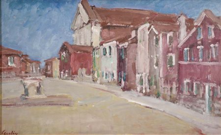 CECOLIN GIORGIO Venezia 1925 Paesaggio olio su faesite 40x60 firma in basso a...