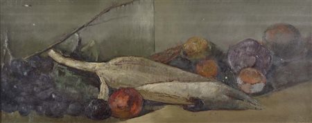 GALLETTI GIUSEPPE S. Dona' di Piave 1911 Natura morta con pannocchia olio su...