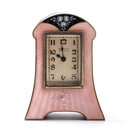 Eterna Watch Co.: Orologio da tavolo Art Déco in argento e smalti. Svizzera, anni '20 - '30