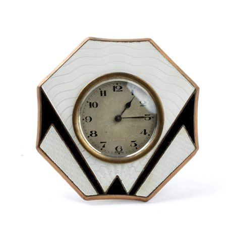  Orologio da tavolo Art Déco con smalti. Anni '20 - '30