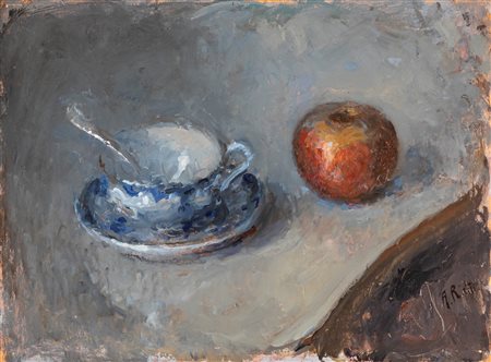 Arturo Rietti (Trieste 1863-Fantaniva 1943)  - Natura morta