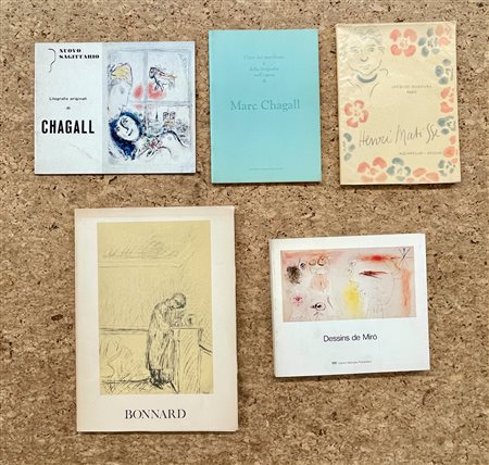 MONOGRAFIE DI ARTE GRAFICA (MIRÓ, MATISSE, CHAGALL E BONNARD) - Lotto unico di 5 cataloghi