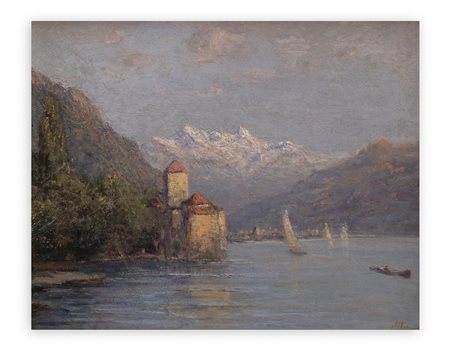 CARLO ARPINI (1866-1922)  - Le Château de Chil - Lago di Ginevra