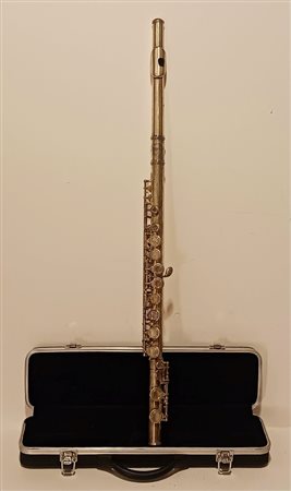 Flauto traverso Roling's in metallo argentato, 1990 circa.