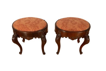 Coppia di pouff Luigi Filippo   