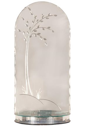 Specchio da toletta in vetro con decoro floreale di ispirazione Liberty   