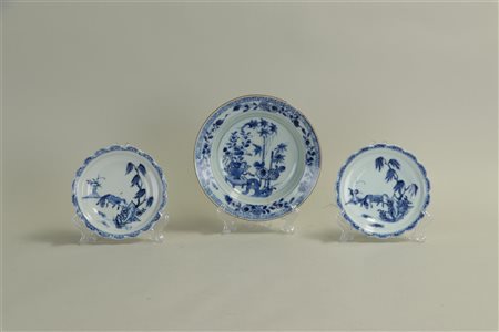 A Chinese dish, with representation of Bamboo, and antiques, China 18th...