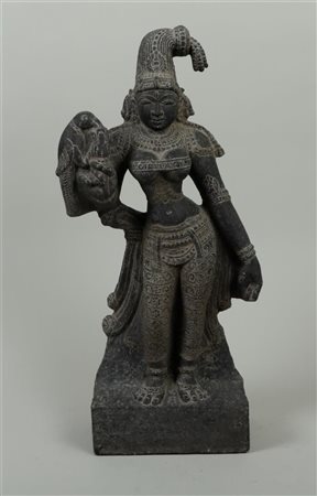 A stone statue of a Parvati, 19th century or earlier.H. 53 cm.