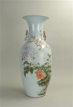 A large Republic vase, with floral decoration and poem. China late 19th...