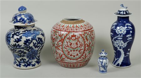 A lot consisting of (3) various Chinese porcelain vases including one with...