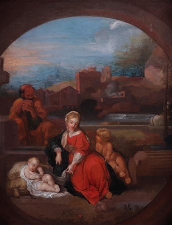 Sebeastiaan Bourdon (Montpellier 1616 - 1671 Paris), The Holy Family in an...