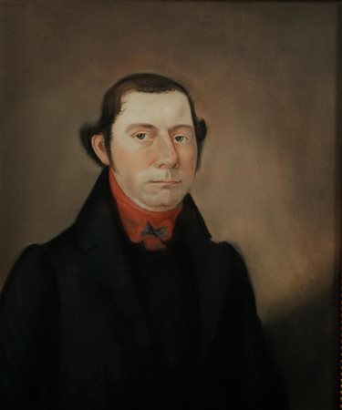 A pair of portraits of a gentleman and a lady, executed in pastel. Both...