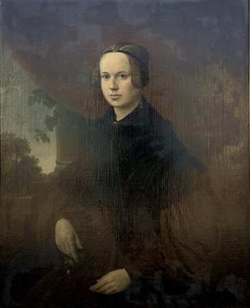 Jan van der Kaa (Dordrecht 1813-1877 Rotterdam), Portrait of a lady, signed...