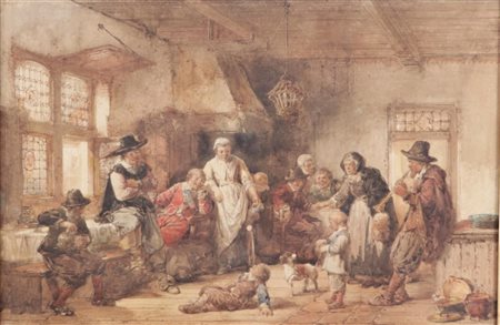 H.F.C. 'Herman'ten Kate (The Hague 1821 - 1891), Soldiers in an inn, signed...