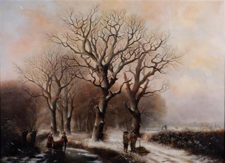 Louis Verboeckhoven (Comines Warneton 1801 - 1889 Brussels), Winter landscape...