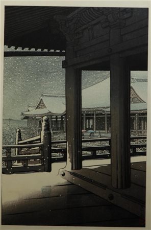 Hasui KAWASE (1883-1957), Kiyomizudera no Bosetsu,The Temple of Kiyomizu in...