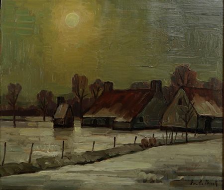 Evarist De Buck (Sint-Amandsberg 1892- 1974 Lovendegem), Winter in Flanders,...