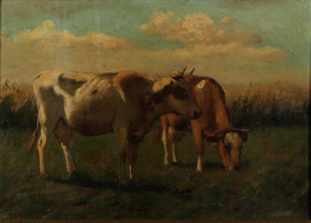 Marinus Vlamings (Dinteloord 1846 - 1903 Middelburg), Cows near pollard...