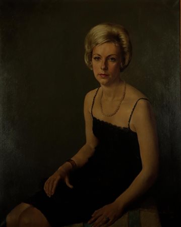Belgian School, 20th century, signed 'van der Loo', Portrait of a lady,...