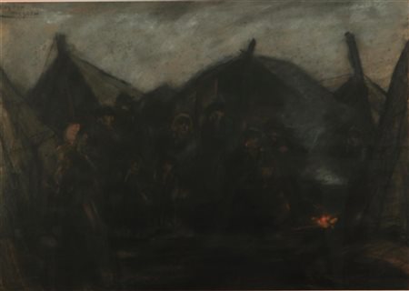 Eugeen Van Mieghem (Antwerp, 1875 – 1930), Gypsies / Gitans, signed (top...